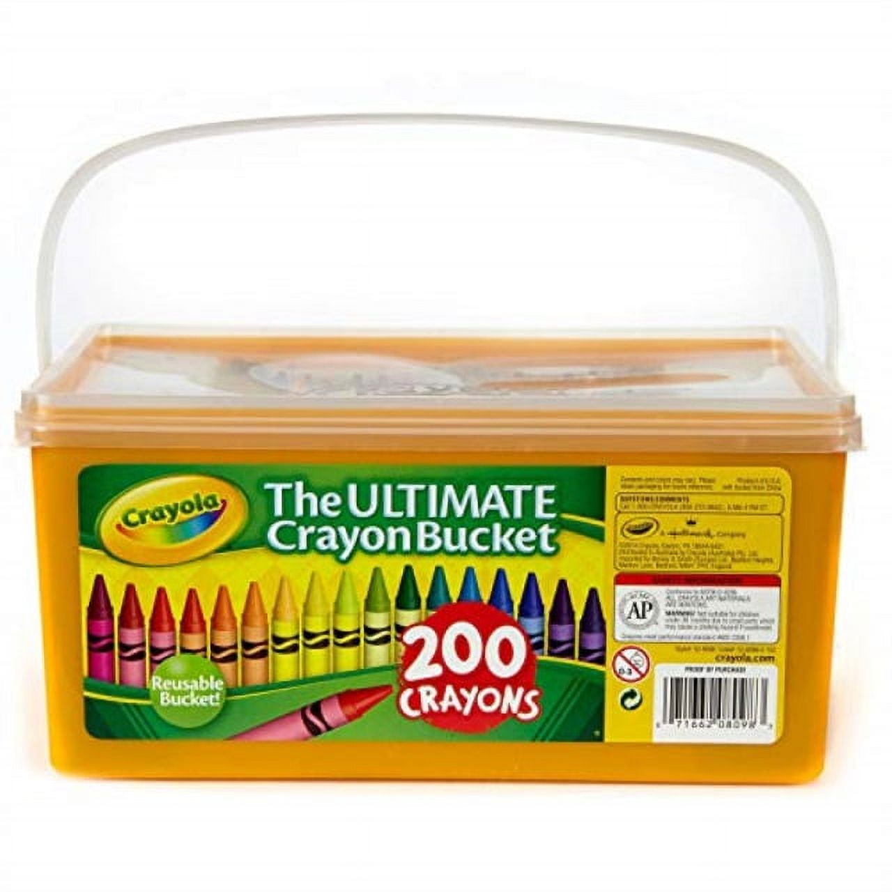 Crayola Ultimate Crayon Bucket, 200 Crayons, Duplicates of Favorite Colors,  Gift for Kids