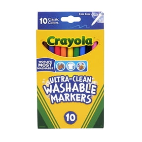 Crayola Ultra-Clean Washable Markers, Fine Line, 10 Ct, School Supplies for Kids and Teachers, Classroom Must Have, Gifts