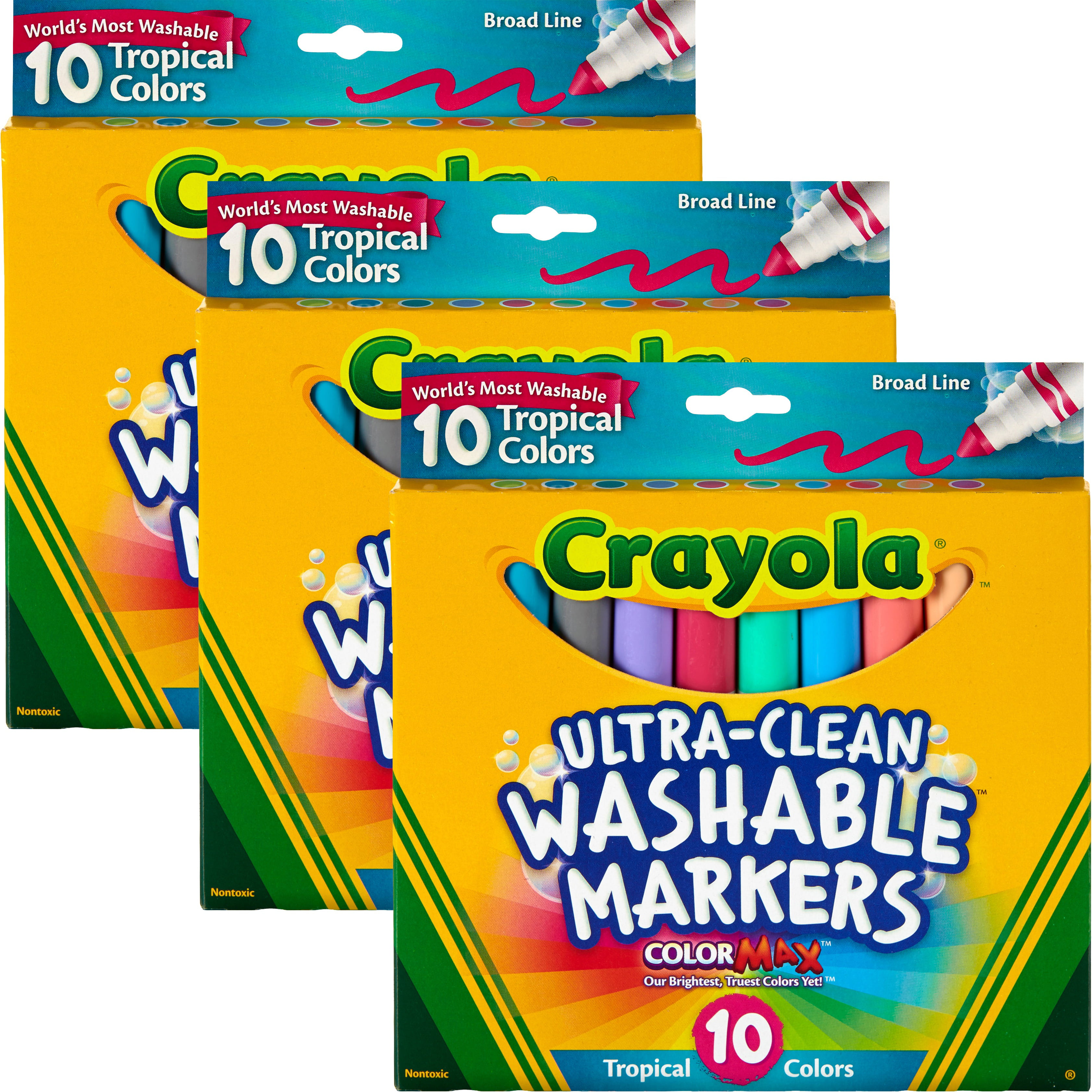 Crayola 10-Count Washable Ultra-Clean Broad Line Markers Tropical