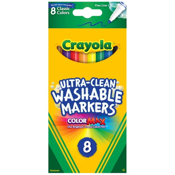 Crayola Ultra-Clean Color Max Fine Line Washable Markers, 1 Pack of 3 Piece