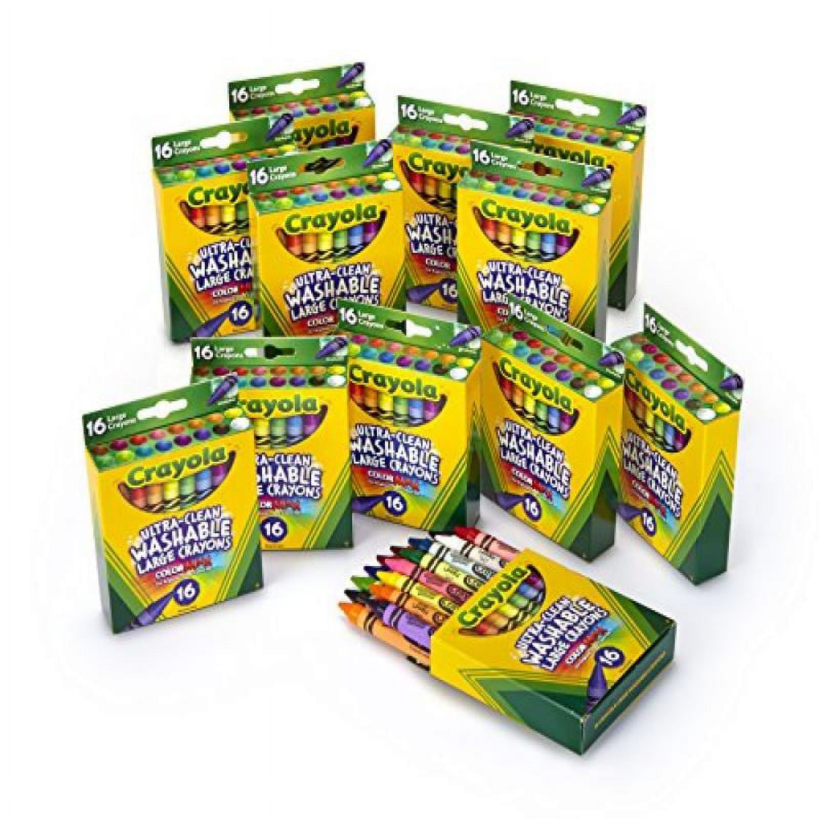 Crayola UltraClean, Large Crayons, Art Tools, 12 S Of 16 Count Crayons