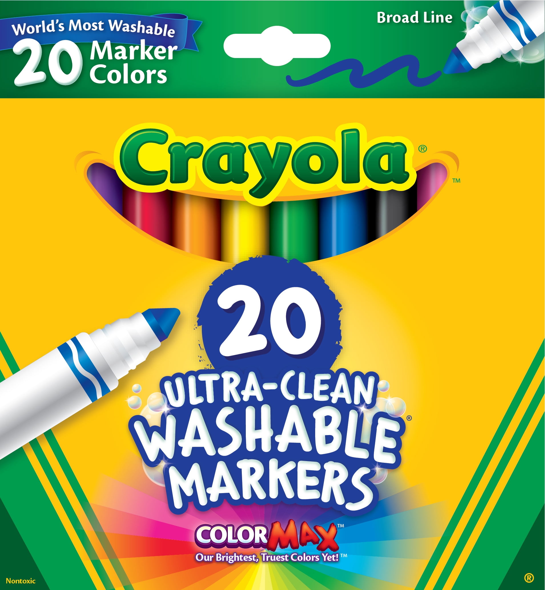 Crayola Ultra Clean Washable Markers (40 Count), Coloring Markers for Kids,  Markers for Back to School, School Supplies for Kids, Nontoxic, 3+, Free  PDF Download - Learn Bright
