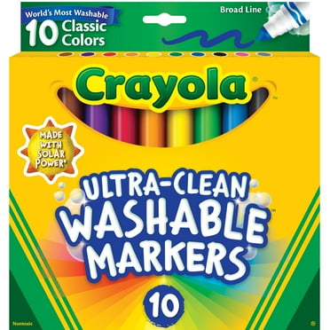 Crayola Ultra-Clean Washable Broad Line Markers, 10 Ct, School Supplies, Classroom Supplies for Teachers