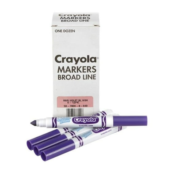 Crayola Ultra-Clean Washable Bulk Markers, Violet - Pack of 12