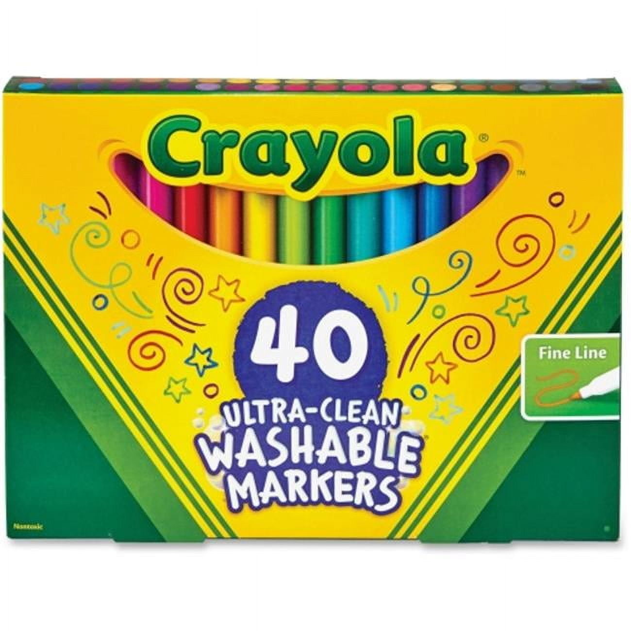 Walmart discounts of Crayola  Ultra-Clean Washable Classic Markers, Fine Point - Classic Colors, 40 per Set