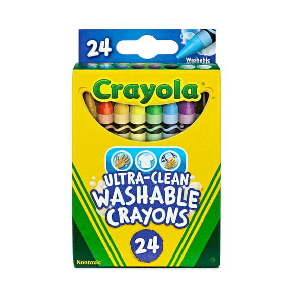 Crayola Ultra-Clean Washable Crayons, 24 Ct, School Supplies for Kids, Art Supplies, Gifts for Kids