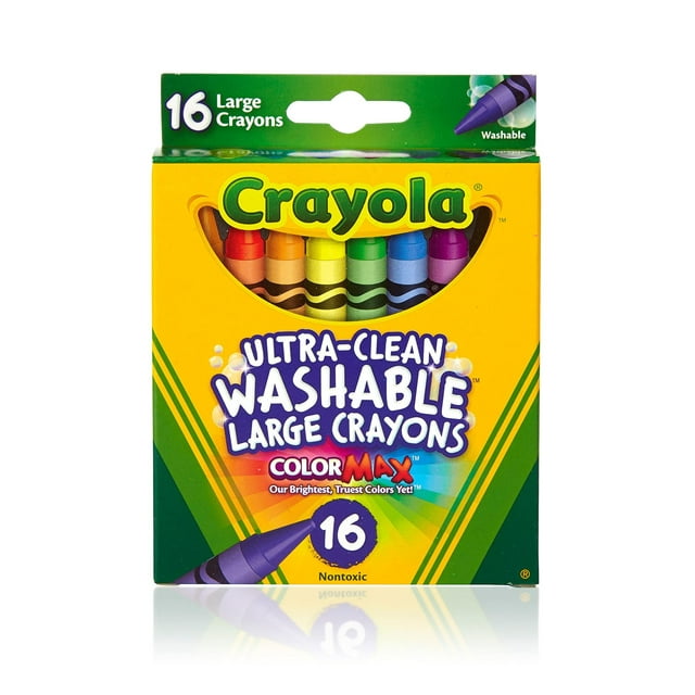 Crayola Ultra Clean Washable Crayons, Large Crayons for Toddlers, 16