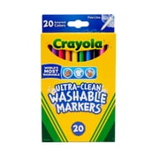 Crayola Ultra-Clean Washable Fine Line Markers, 20 Ct, School Supplies, Classroom Supplies for Teachers
