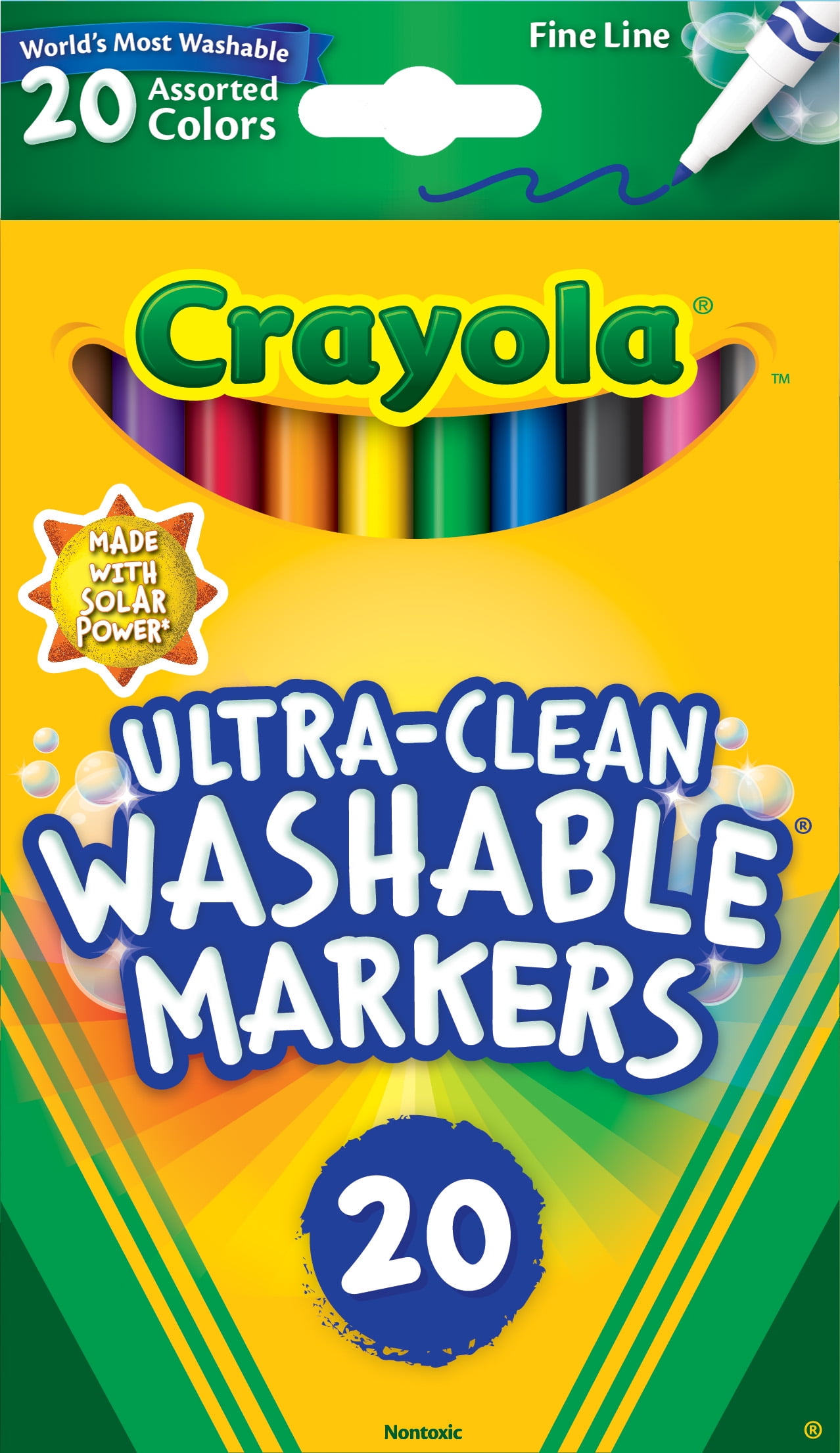 The Teachers' Lounge®  Ultra-Clean Markers, Fine Line, Assorted Colors, 12  Count