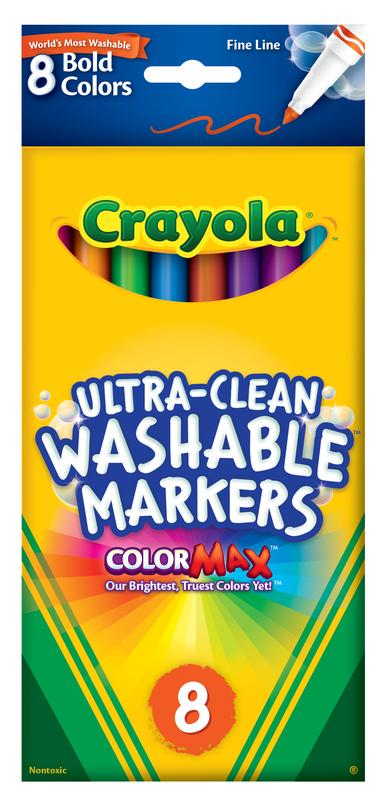 Crayola Ultra Clean Washable Fine Line Markers, Bold Colors, 8-count - image 1 of 2