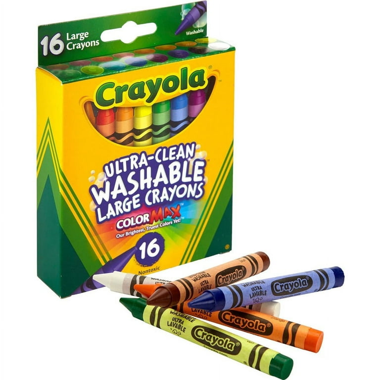 Crayola Ultra-Clean Washable Large Crayons - 16 / Box | Bundle of 5 Boxes