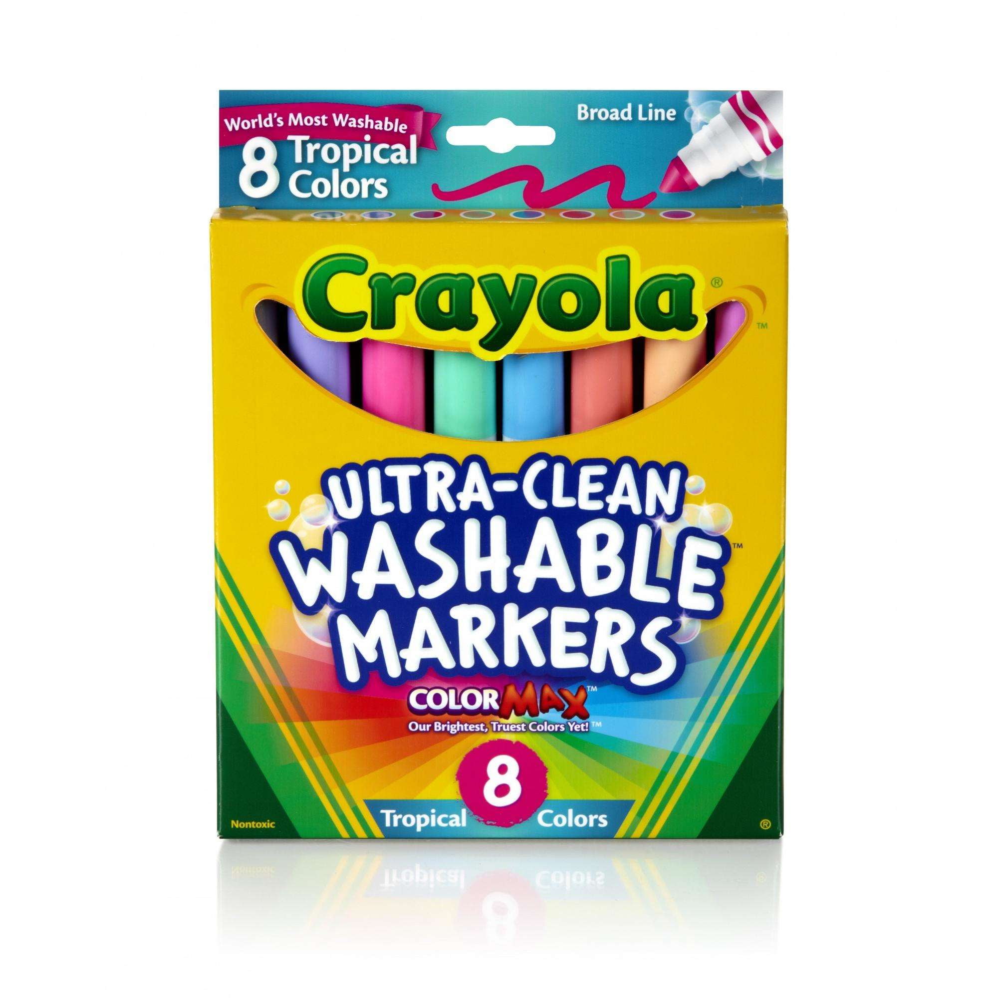 Tropical Color Washable Markers, Broad Bullet Tip, Assorted Colors, 8/Pack Tropical Color Washable Markers, Broad Bullet Tip, Assorted Colors, 8/Pack