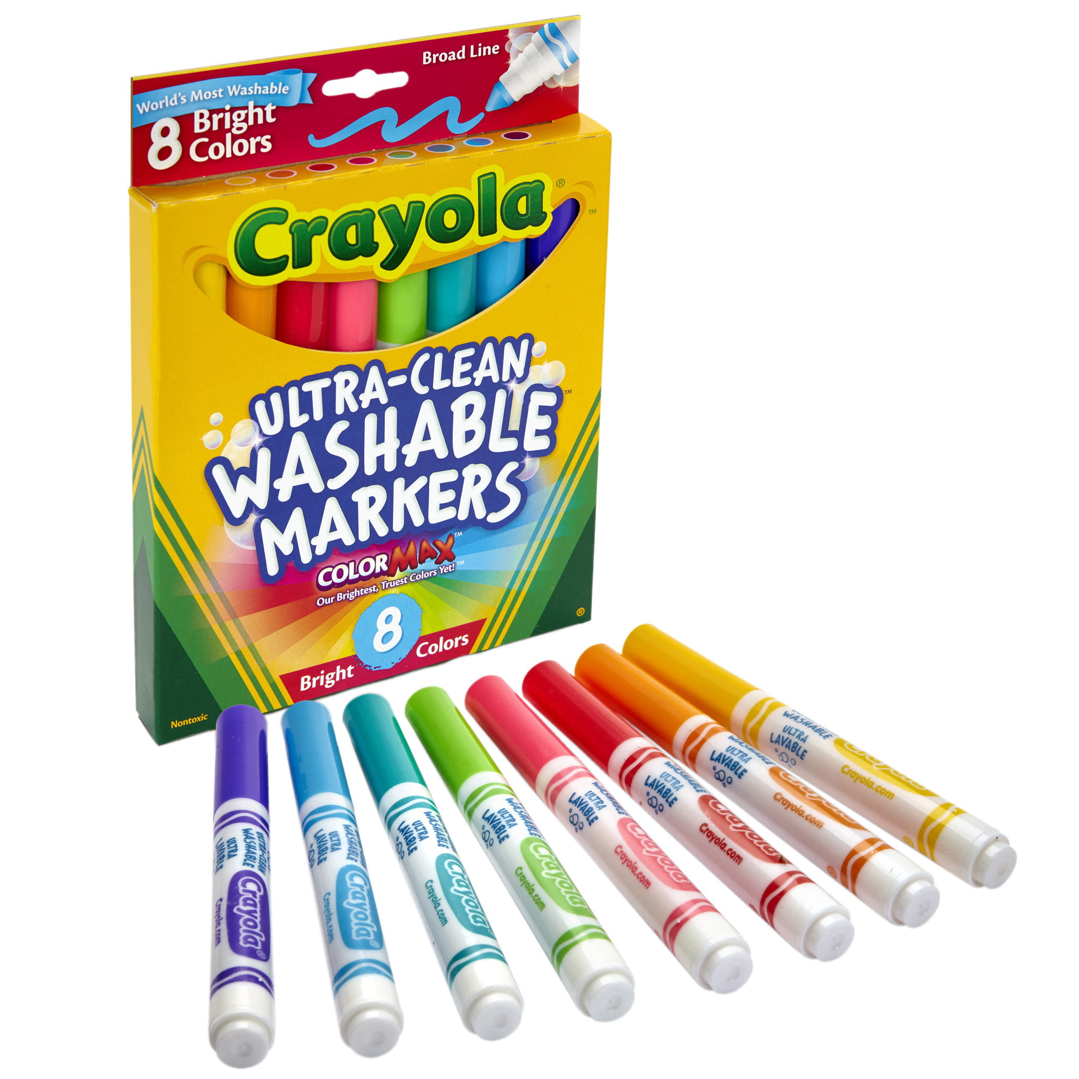 Crayola Ultra Clean Washable Broad Line For Kids Watercolor Pens For  Drawing Painting 8/12/40/64 Colors Thick Head Pens 58-7858