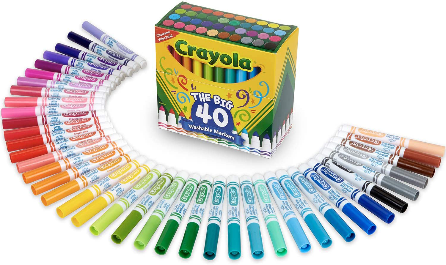 Crayola Ultra-Clean Washable Fine Line Markers, Classic Colors, 8 Ct –  Vitabox