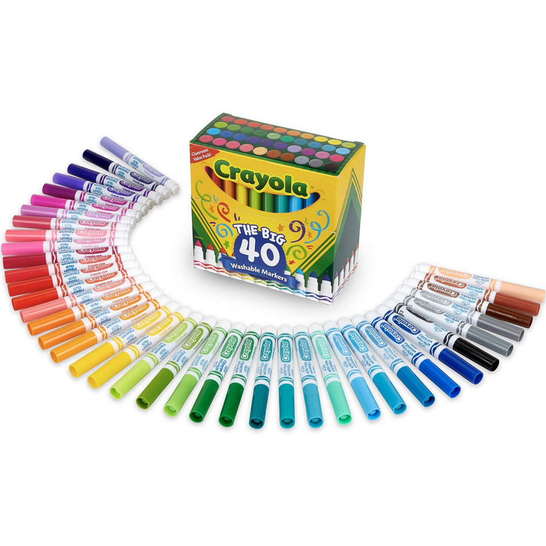 Kids Coloring Kit Crayola Ultra Clean WASHABLE MARKERS, Broad Line