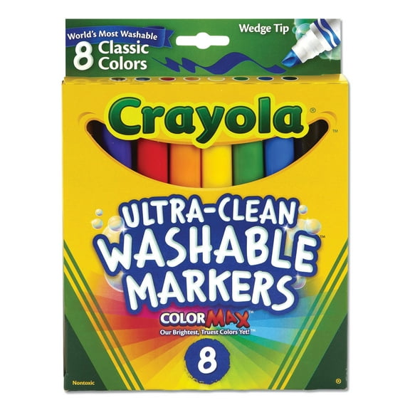 Ultra-Clean Washable Markers Fine/Broad Wedge/Chisel Tips Assorted Colors 8/Box 587208