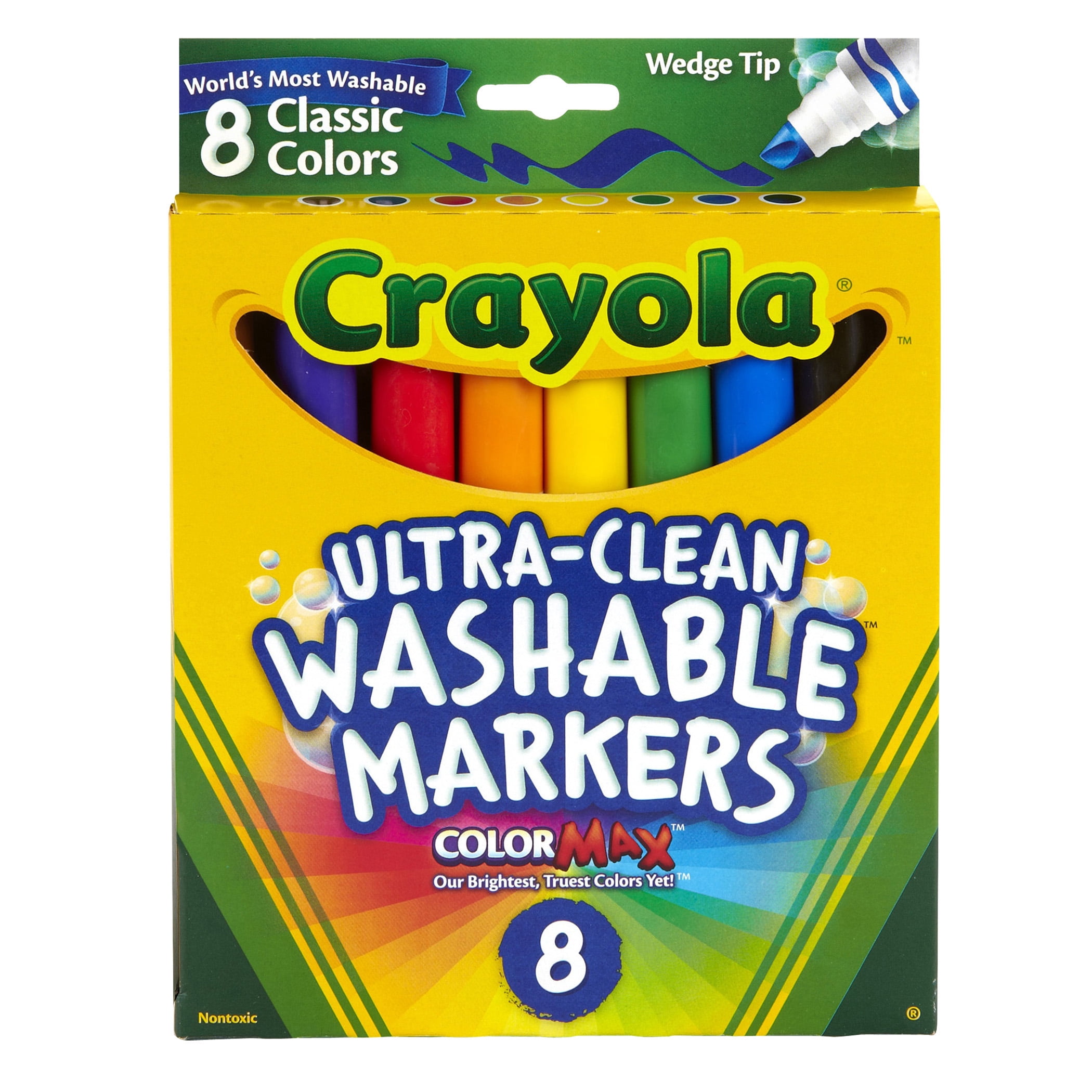 Classroom Pack - 6 Boxes of 8 Color Crazy Dots Markers - Children's  Washable Easy Grip Non-Toxic Paint - 48 Total Marker