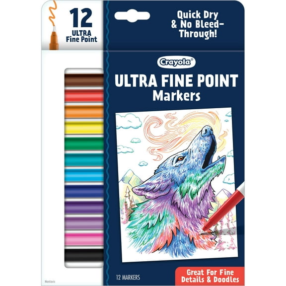 Crayola Ultra Fine Point Markers, Art Markers, Gifts for Teens, 12 ct