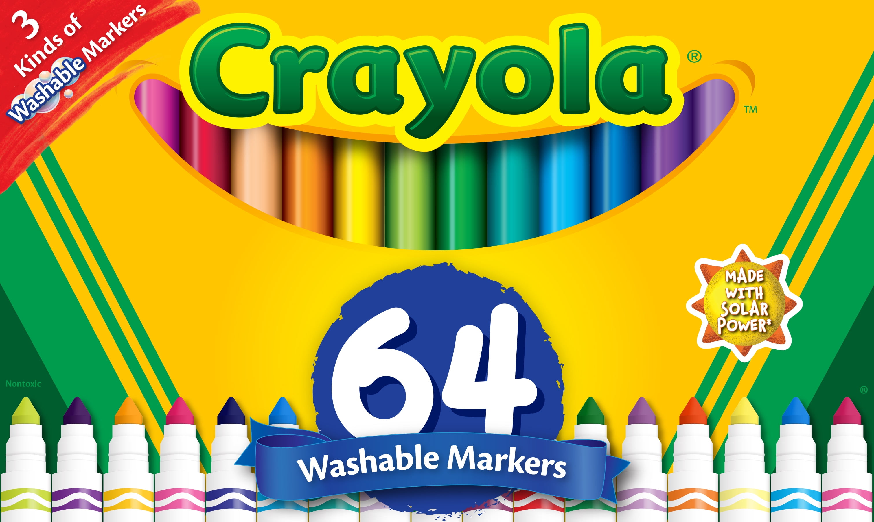 Crayola Washable Broad Line Markers with Gel FX Markers, 64 Ct, Art