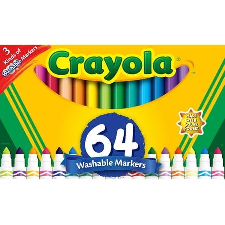 Crayola Washable Broad Line Markers with Gel FX Markers, 64ct, Stocking Stuffers for Teens, Holiday Gifts