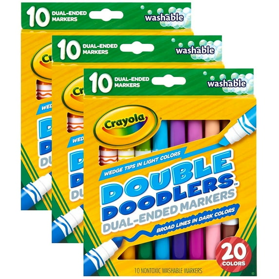 Crayola BIN588310-3 Wshble Double Doodlers - 10 Count - 3 per Pack