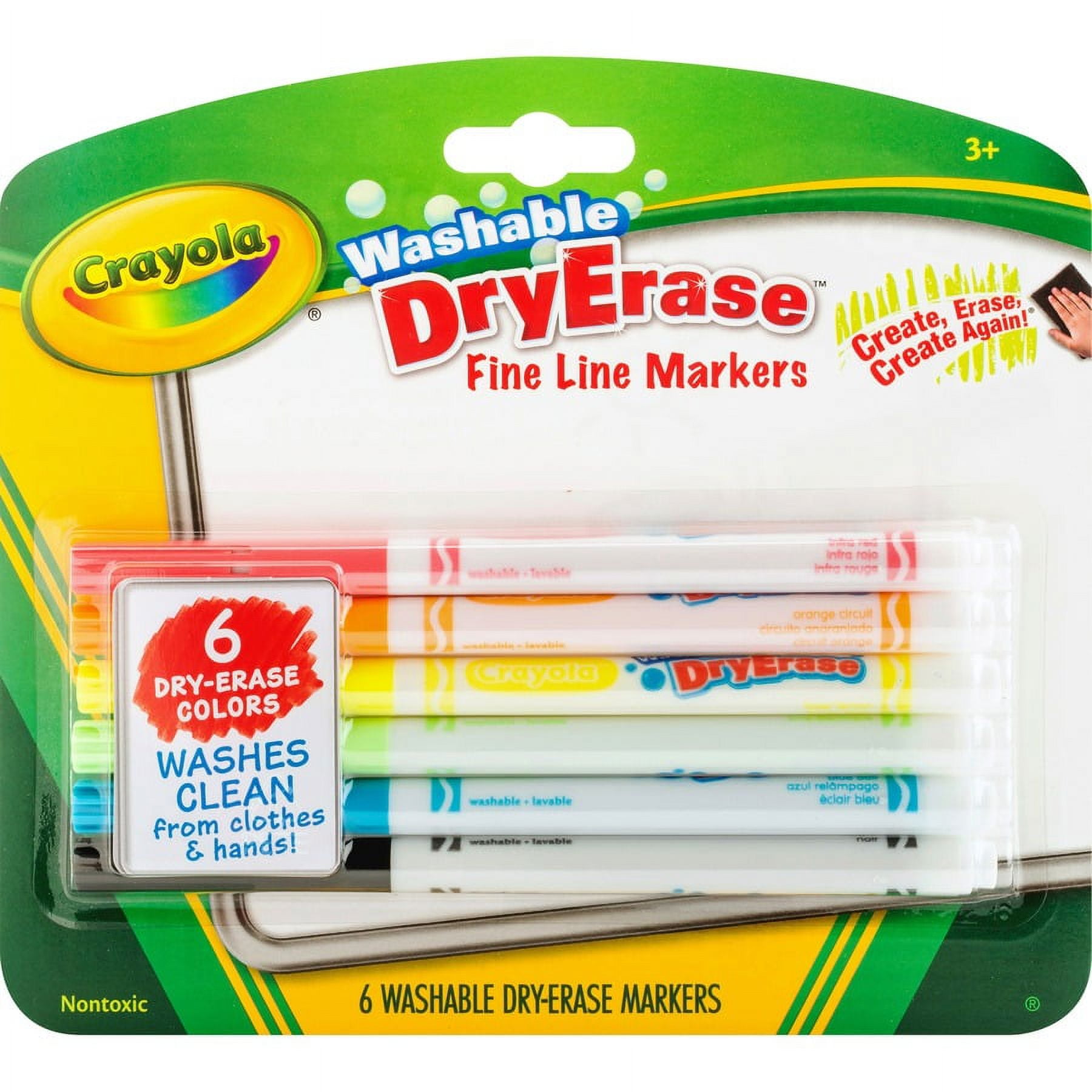 Crayola Washable Dry Erase Fine Line Markers - Bullet Marker Point Style - Assorted - 6 / Set Crayola Washable Dry Erase Fine Line Markers - Bullet Marker Point Style - Assorted - 6 / Set