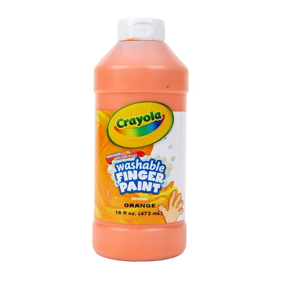 Washable Fingerpaint | Orange | 16 Oz Bottle | Total Quantity: 1