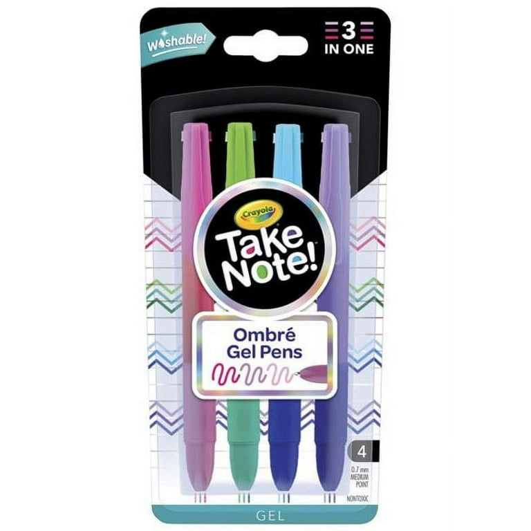 Crayola Take Note - Washable Ombre Gel Pens - Assorted - 4-Pack