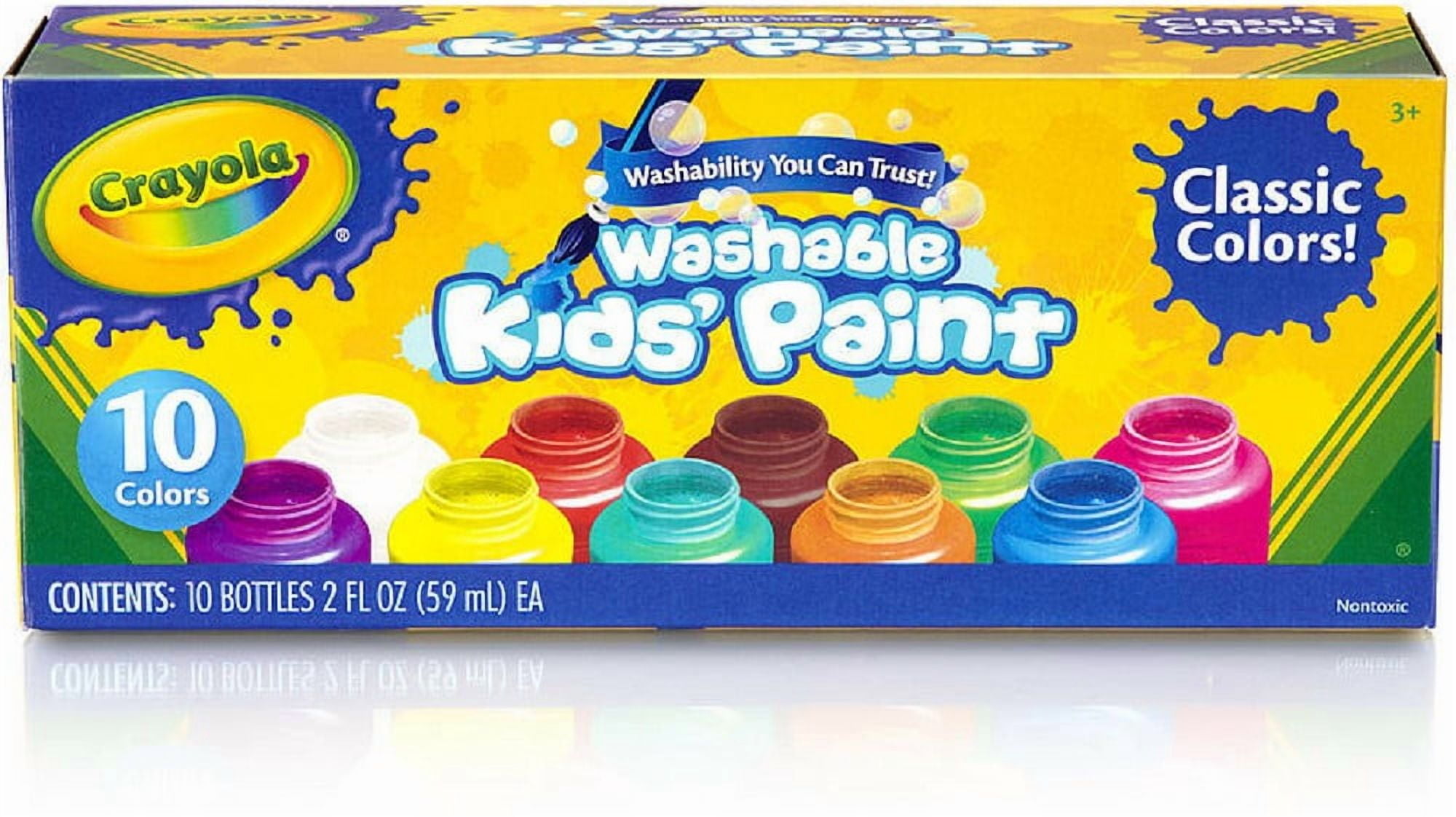 Crayola Washable Kid's Paint, Assorted Colors 10 ea (Pack of 4)
