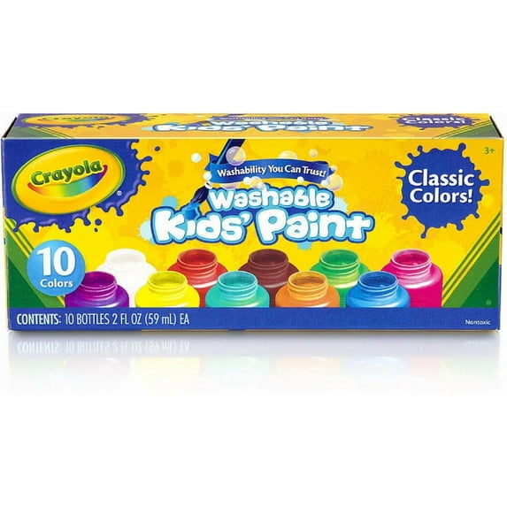 Crayola Washable Kid's Paint, Assorted Colors 10 ea (Pack of 4)