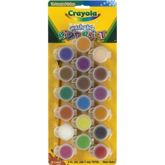 Crayola Washable Kid's Paint Assorted Colors 18 Each (Pack of 2)