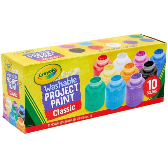 Crayola Washable Kids Paint 2Oz - Basics, 1 Pack of 10 Piece