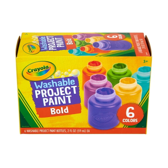 Crayola Washable Kids Paint, 6 Ct, Stocking Stuffers for Toddlers and Kids, Arts & Crafts, Classroom Must Haves