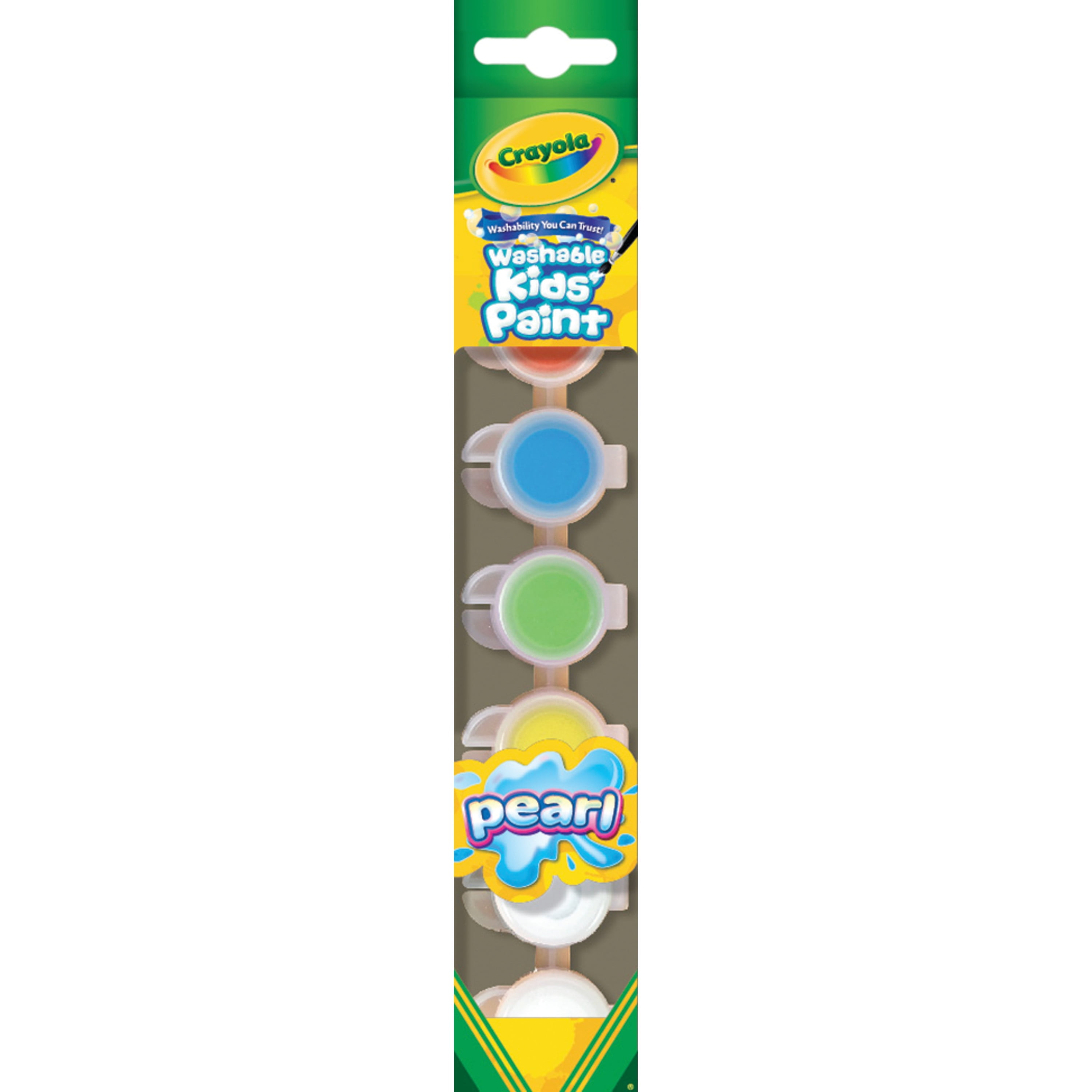 Crayola Washable Kids' Paint Pot Set, 4 Colors With Pearl Effects