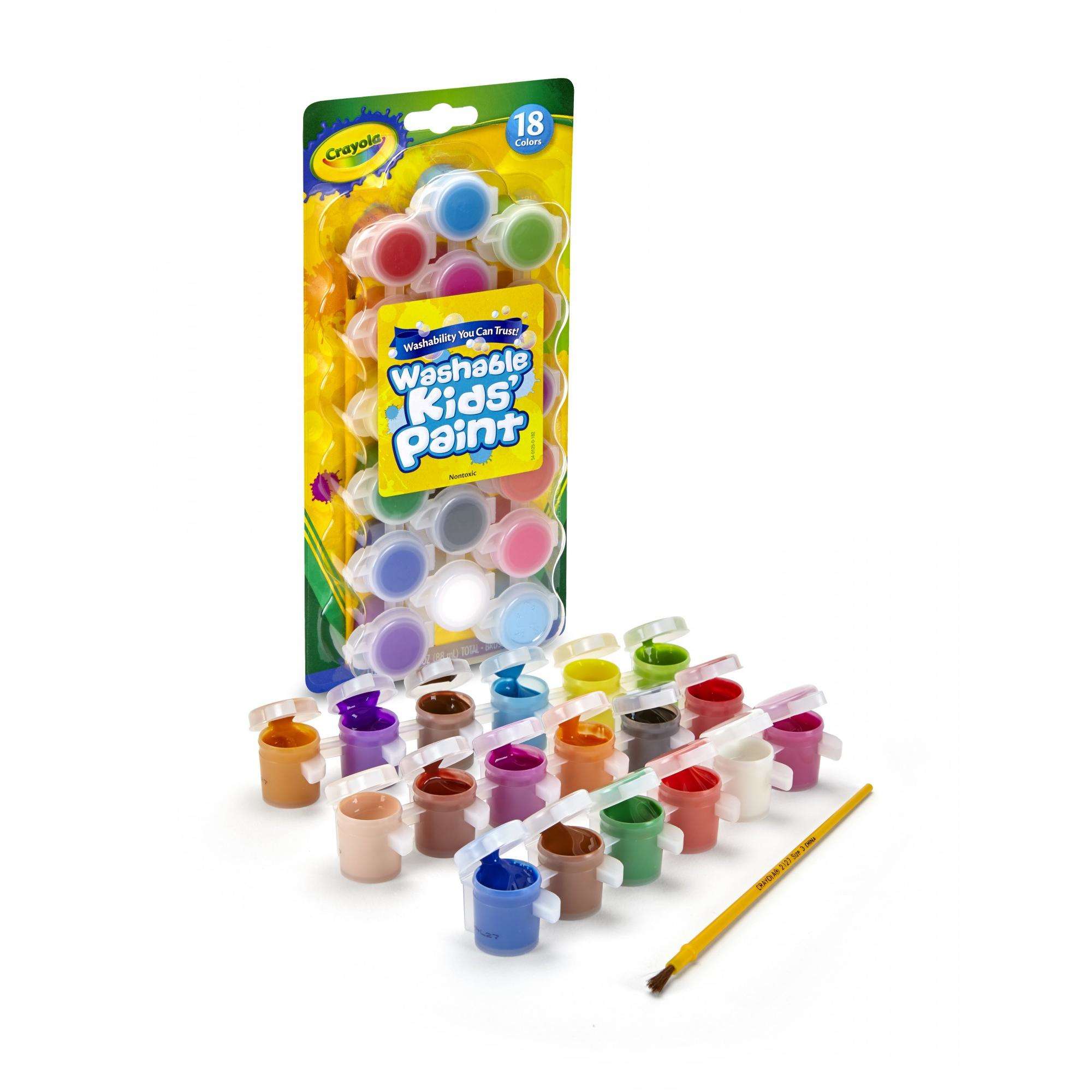 Crayola Washable Kids Paint Set, 18 Assorted Colors, Craft Supplies, Gift For Kids - image 1 of 11