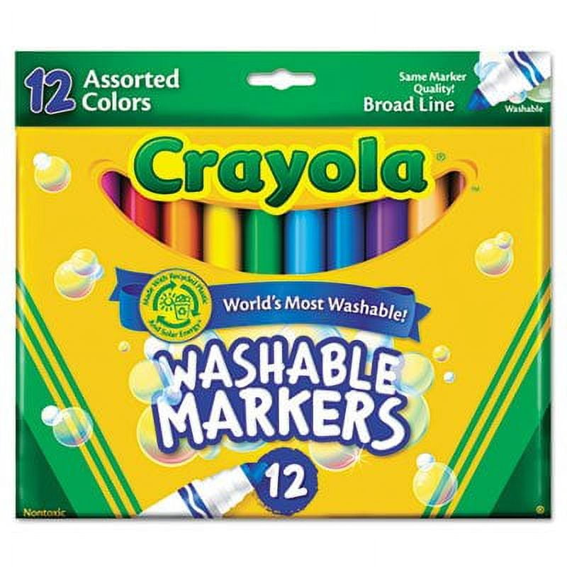  Crayola Washable Markers - Yellow (12ct), Kids Broad Line  Markers, Bulk Markers for Classrooms & Teachers : Toys & Games