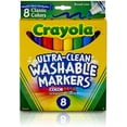 thumbnail image 1 of Crayola Washable Markers, Broad Point, Classic Colors, 8/Pack 58-7808, 1 of 6