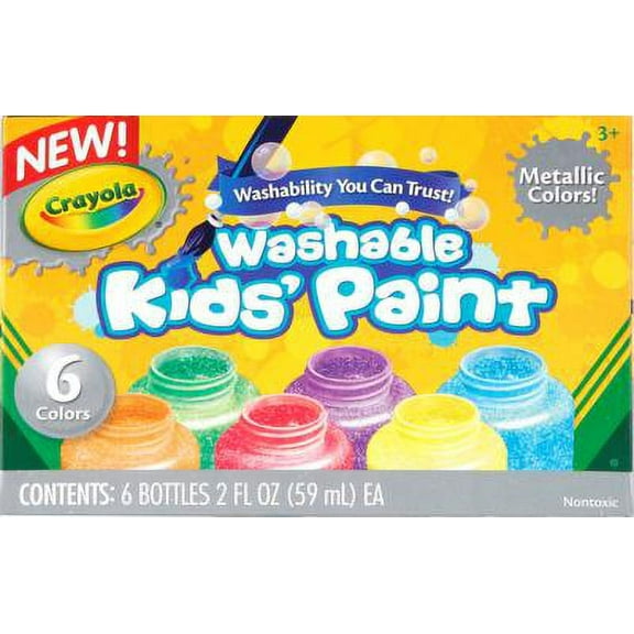 Crayola Washable Paint 6 Colors Metallic Set