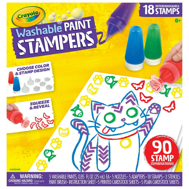 Crayola Washable Paint Stampers, Kids Paint Set, 45 Pieces, Beginner Child  