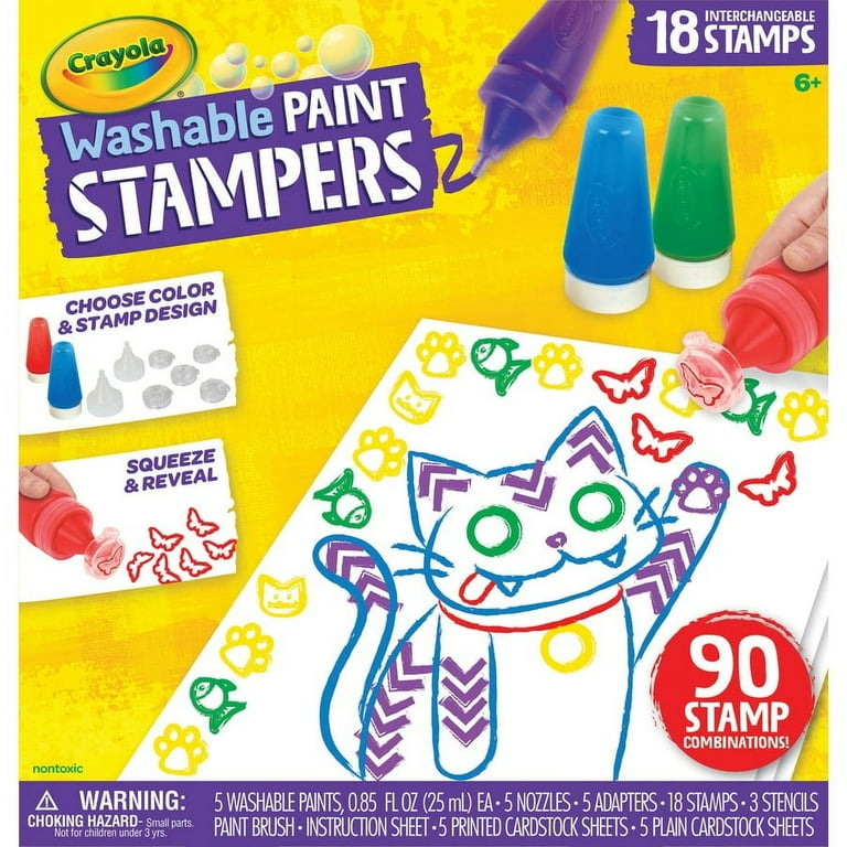 Crayola Washable Paint Stampers Set - 0.85 fl oz - 1 / Kit - Assorted Crayola Washable Paint Stampers Set - 0.85 fl oz - 1 / Kit - Assorted