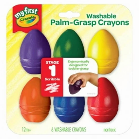 Crayola Washable Palmgrasp Crayons - Pack of 6