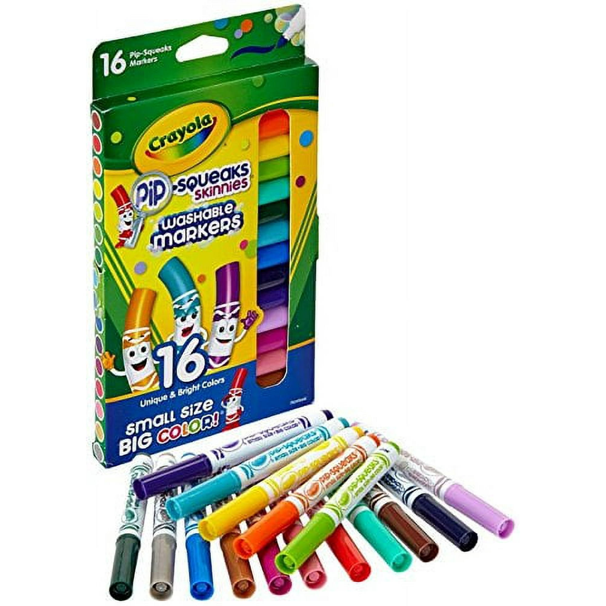 Crayola Washable Pip-Squeaks Skinnies Markers, 16 Count, 2 Pack