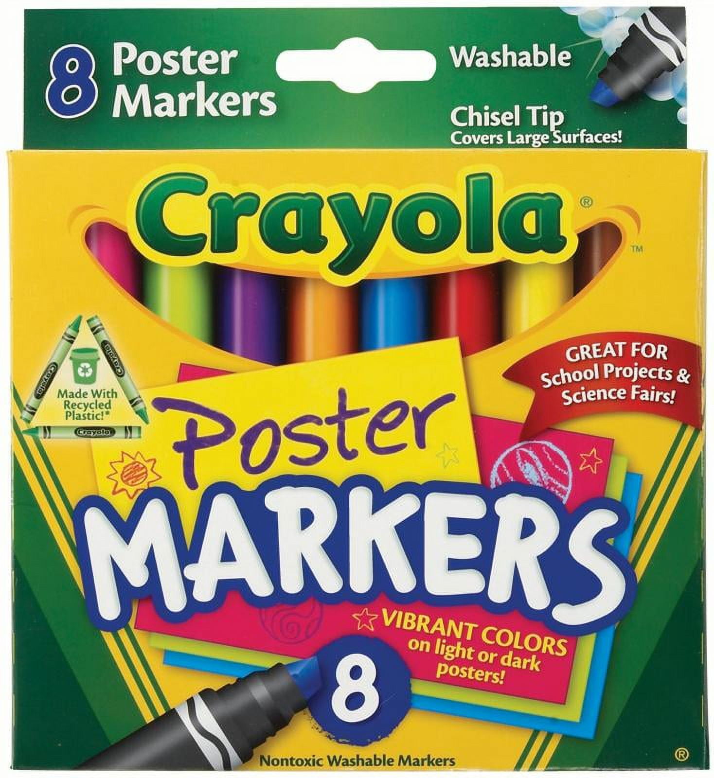 Crayola Washable Poster Marker Set, 8Colors