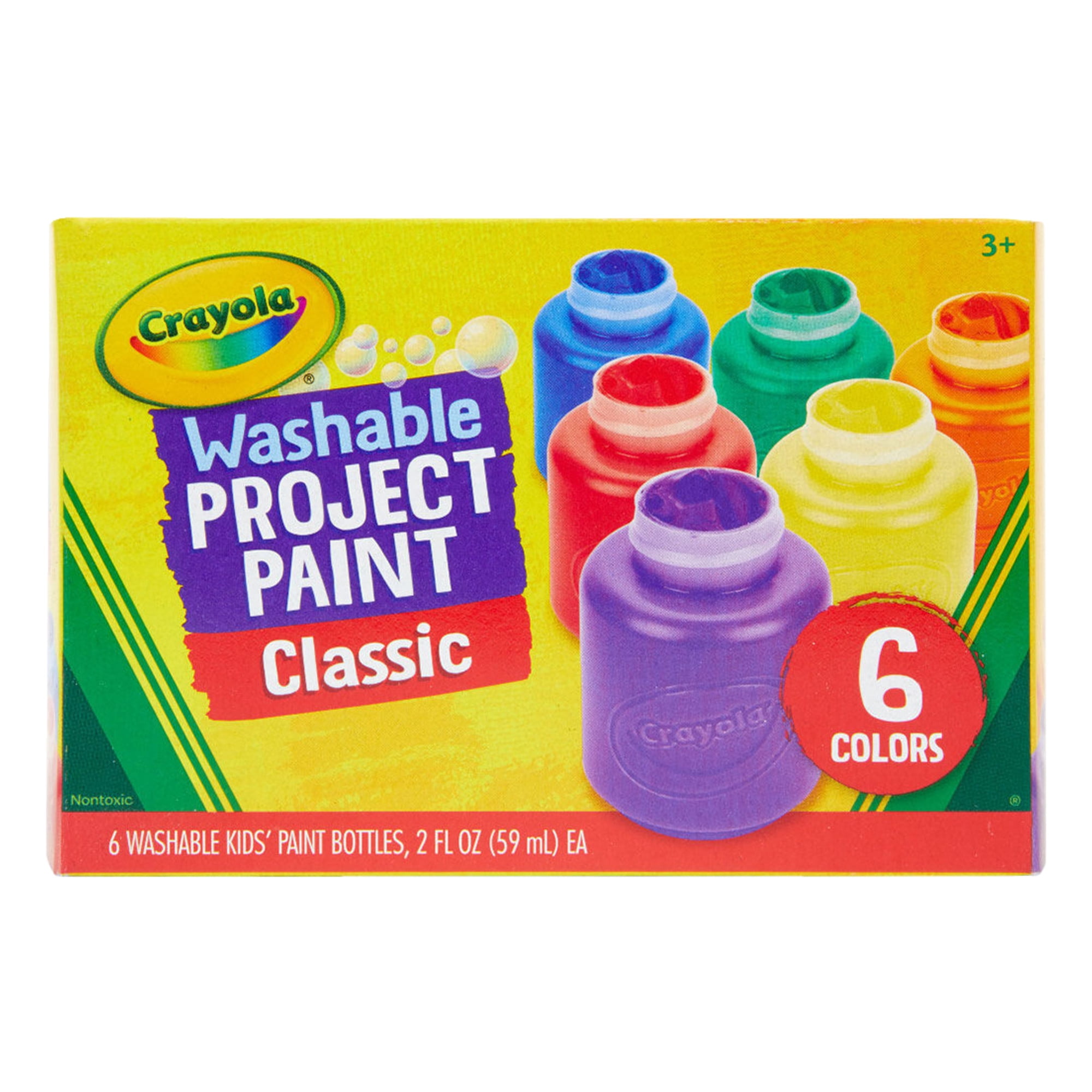 Crayola Washable Project Paint Set, 2 Ounce, Assorted Classic Colors