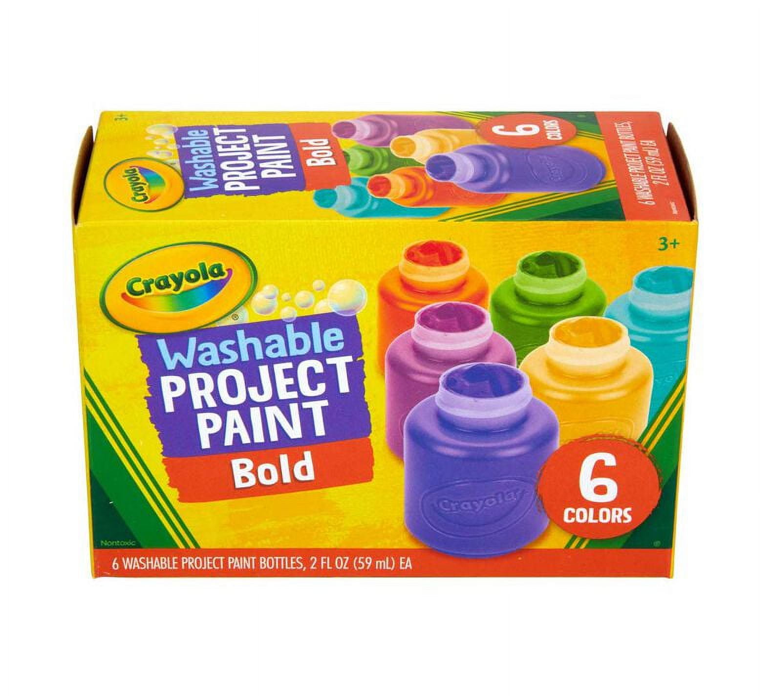 Crayola Washable Project Paint Set, 6 Count Bold Colors, 1 Pack of 2 Piece