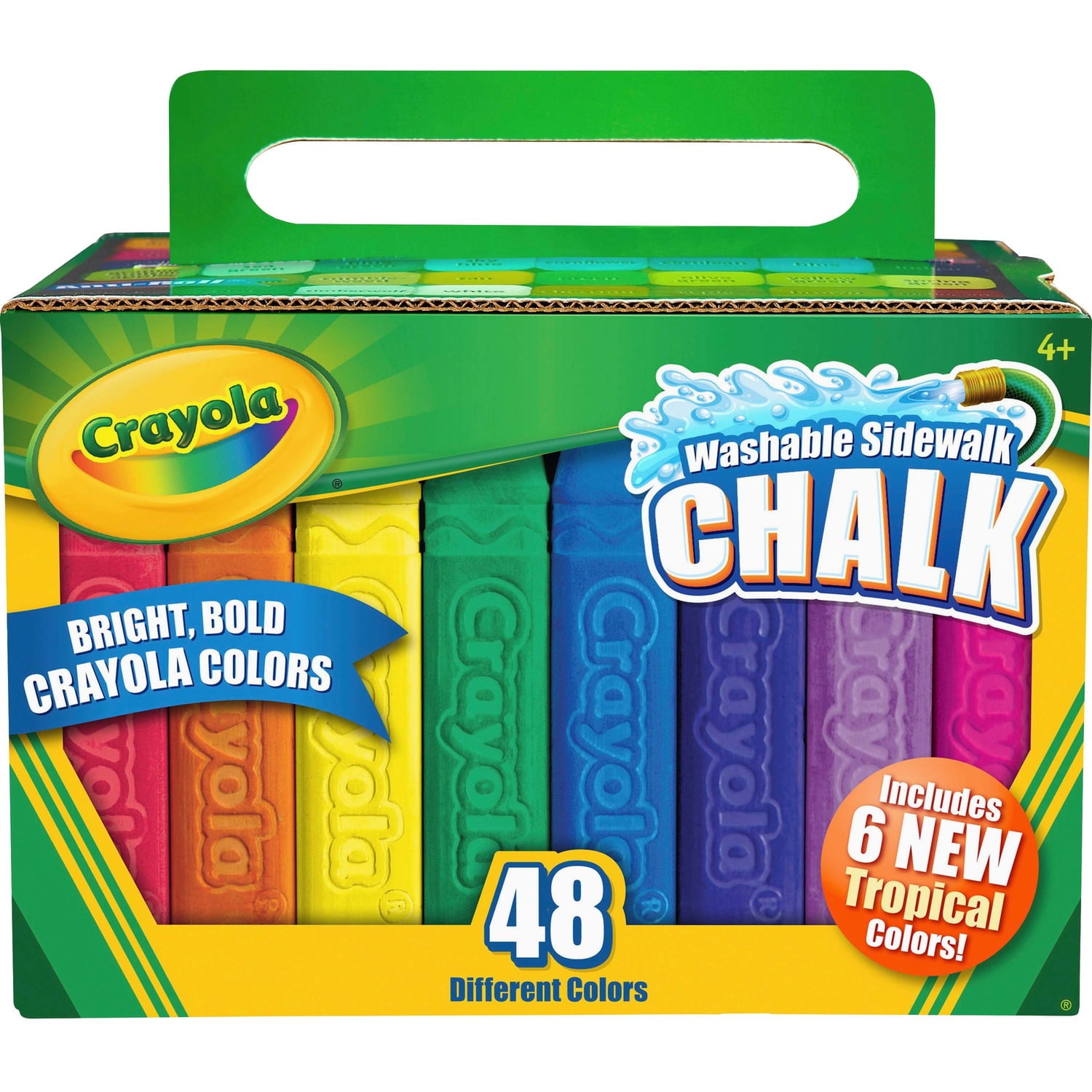 Crayola Washable Sidewalk Chalk, 48 Assorted Bright Colors, 48 Sticks/Set (512048)