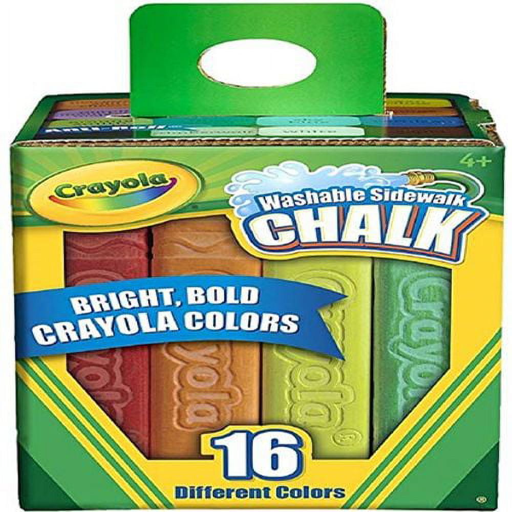 Crayola Washable Sidewalk Chalk Assorted Colors, 16 Ea