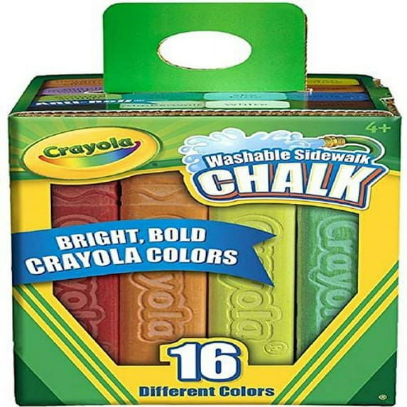 Crayola Washable Sidewalk Chalk Assorted Colors, 16 Ea