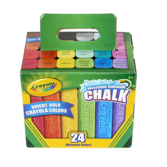 Crayola Washable Sidewalk Chalk, 24 Ct, Outdoor Toys, Easter Basket Essentials, Summer Activities for Kids, Arts and Crafts, Easter Gifts for Kids, Ages 4+