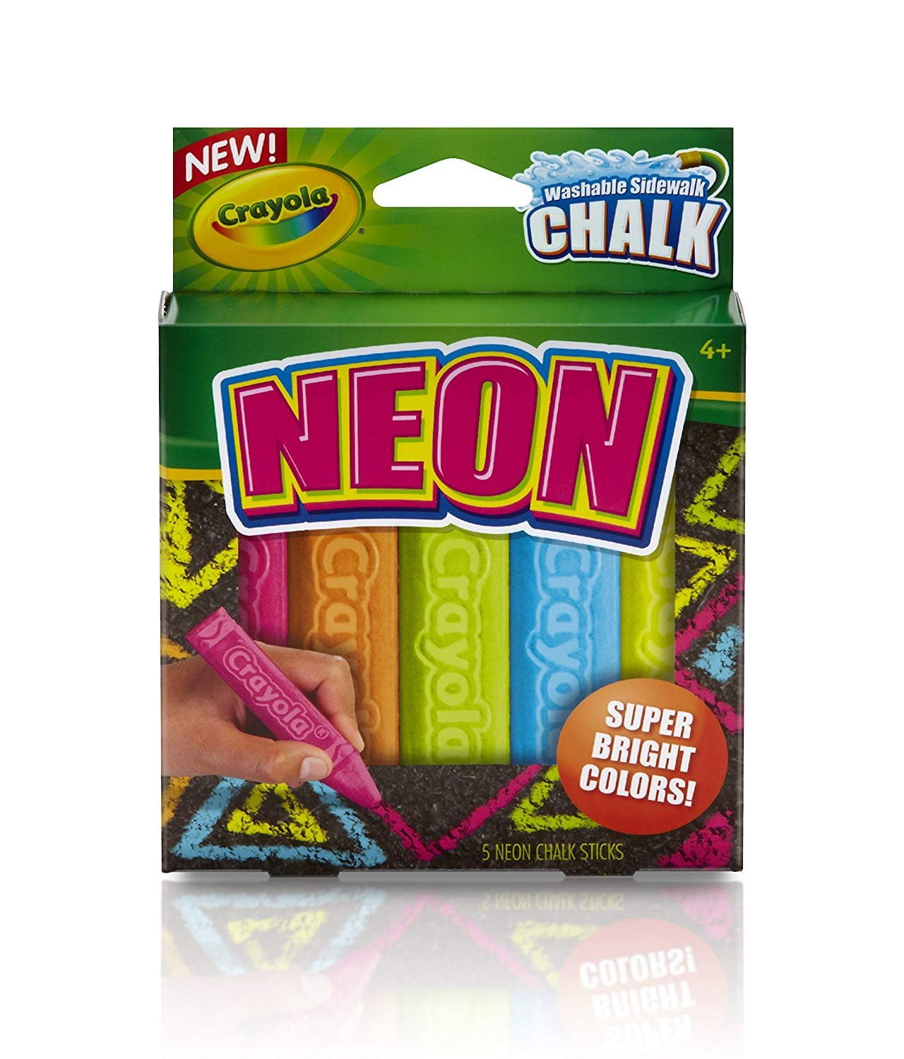 Crayola Washable Sidewalk Chalk, Neon 5 Pack